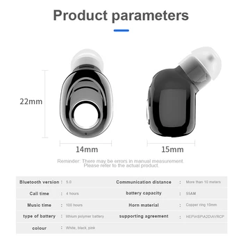 Mini Bluetooth Slušalke TWS Slušalke Prenosna Brezžična Slušalka Z Mikrofonom za Prostoročno uporabo Športnih Teče Čepkov za Samsung Huawei