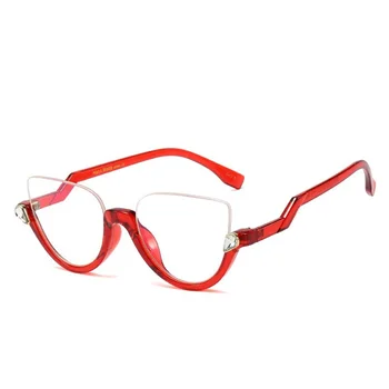 Kristalno Mačka Oči Pregledna Očala Ženske Elegantna Ženska Jasno Očala Frame Mode Optični Kratkovidnost Očal Okvir Ravno Ogledalo