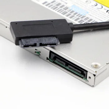USB 2.0 Mini Sata II 7+6 13Pin Adapter Pretvornik-Kabel za Prenosni predvajalnik CD/DVD-ROM Pogon Slimline