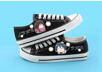 Visoko-Q Unisex Anime Noragami YATO Yukine čevelj Priložnostne Platno čevlji Noragami Iki Hiyori nizko Ravno dno raca čevlji plimsolls