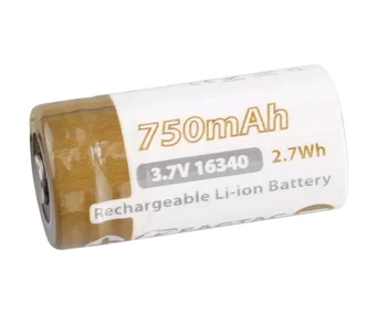 EAGTAC 16340 750mAh 3,7 V Zaščitenih Li-ionska Baterija (4.5 zaključek) Gumb Vrh