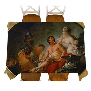 Prt Nepremočljiva Perilo Francois Boucher oljno sliko Natisniti, Dekorativni Debele Pravokotna Jedilna Miza Kritje Čaj Namizni prt