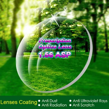 Visoka Kakovost Sevanjem Indeks 1.56 Jasno, Optični Enotno Vizijo Objektiv HMC, EMI Asferični Anti-UV Recept Leče,2Pcs
