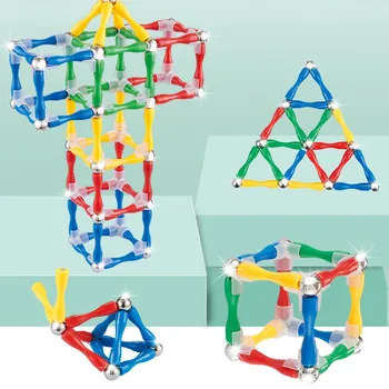 124Pcs/Set Magnetnih Puzzle Izobraževanje Izobraževalne igrače Učenje Igrače Magnetni Gradnje Palice gradniki Igrača Y1129