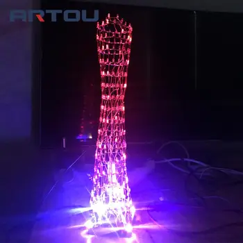 Svetloba Kocke Kit Guangzhou Stolp Majhne Ledvenih LED Luči MCU Glasbeni Spekter, Elektronskega DIY Proizvodnja Delov