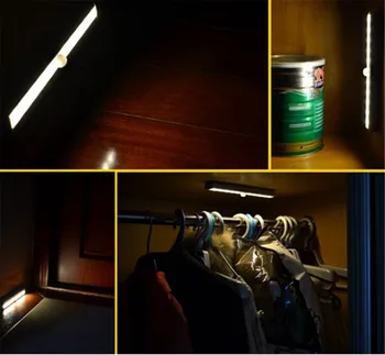 20pcs/veliko Brezžični PIR Senzor Gibanja, 10 Led Kabinet Omaro Predal Svetlobe LED Cev Sijalka