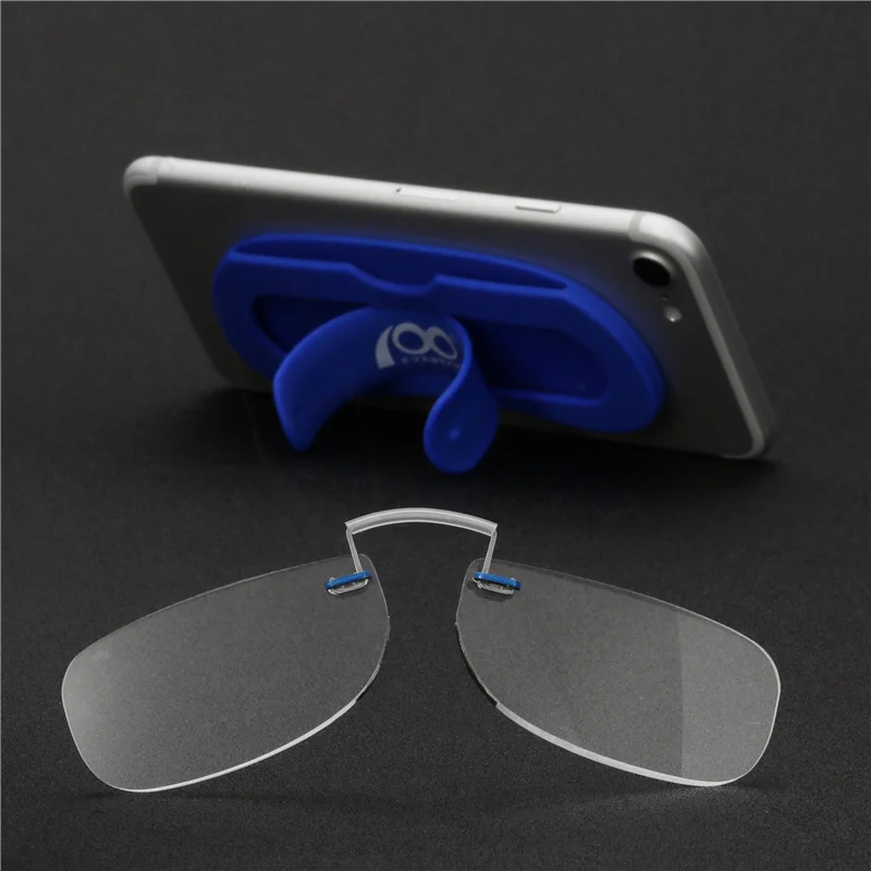 Ženske, Moške Mini Nos Posnetek Na Obravnavi Očala Tanke Prilagodljiva Bralcev Prenosni Denarnice Optika s Telefonom, Stojala za Očala Primeru