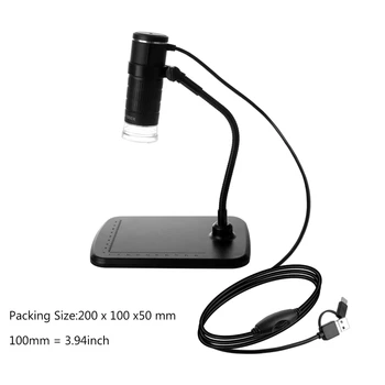 1000X 3-v-1 Digitalni Mikroskop za Tip-C MicroUSB Android Telefon z USB PC w Stand 53CA