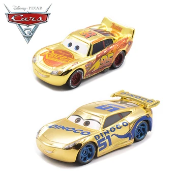 Disney Pixar Cars 3 Kovinske Diecast Igrača Vozil, Zlata Barva Strela McQueen Dinoco Cruz Ramirez Avto Igrača Rojstni Dan, Počitnice Darila