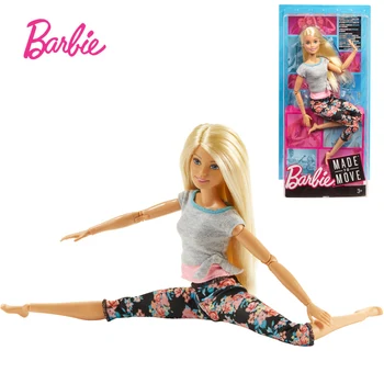 Prvotni Barbie Skupno Gibanje Lutka Gimnastika Joga Plesalka nogometaš Barbie Lutka Otrok Izobraževalne Igrače Dekle Darilo FTG80
