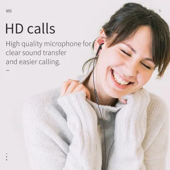 HOCO M55 HI-fi Zvok Slušalke Šport v Uho Slušalke z mikrofon za Telefon iPhone Xiaomi 3,5 mm vtič Gumb za Nadzor Slušalke