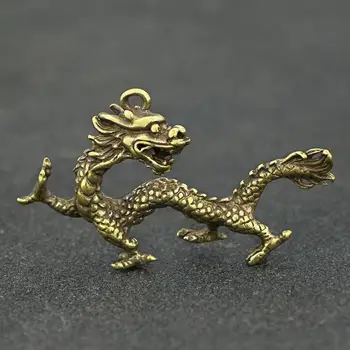 Zbirka Kitajski Medenina Vklesan Nebesno Živali Zmaj Lepe Majhen Obesek, Kipi