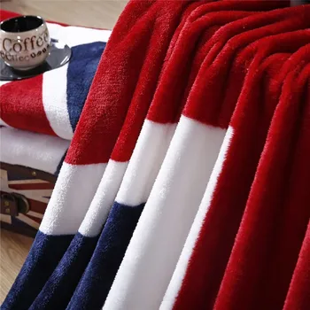 Večfunkcijsko 150*200cmBlanket Kavč Zajema Eno Bedsheet Vrže Britanski Ameriško Zastavo Kariran Flanela Flis
