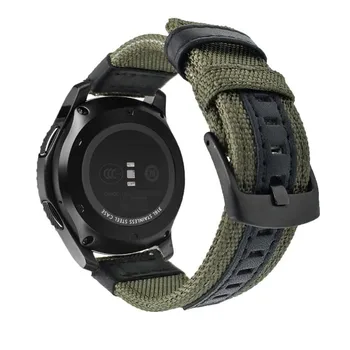 20 mm 22 mm 24 mm Najlon Pravega Usnja Trak Watchband za Samsung Galaxy 42mm 46mm Aktivna 2 Amazfit GTR Watch GT 2 Zapestnica Band