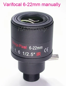 6-22 mm Varifocal Ročni Zoom & Poudarek 5.0 MP optične Leče M12 držalo za CCTV kamere, namestitvijo / montažo