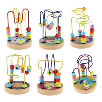 Barvita risanka lesene zibelke labirint abakus otrok krog igrače otroška inteligenca igrače otroška darila zgodnje izobraževanje