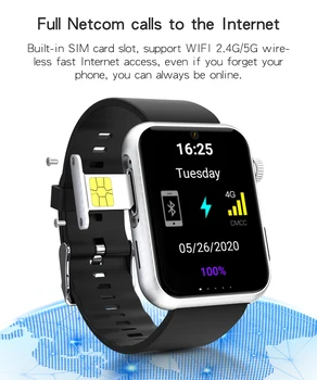 S888 Pametno Gledati Moške 4G Android 7.1 OS 5.0 MP Fotoaparat MTK6739 Quad Core 3GB 32GB Fitnes Tracker Nepremočljiva Wifi GPS Smartwatch