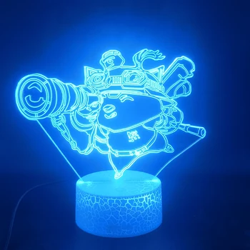 League of Legends Teemo 3D Lučka Vroče Prodajo Touch Senzor Edinstveno darilo za Otroke za dnevno Sobo Dekorativne Led Nočna Lučka Lučka