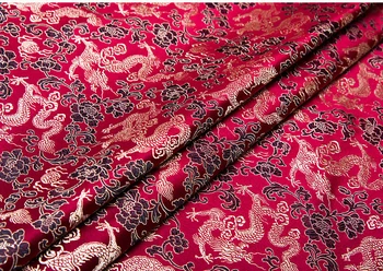 Nov prihod poliester brocade barvana preja majhen zmaj tkanine za čutil mozaik obleko posteljo stanja tkiva telas cos igrajo 100x75cm