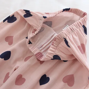 2021 Novo Pomlad Gaza Bombaža Ženske Pižame Dva Kosa Doma Obleko Tanke Ljubezen Natisnjeni Salon Nositi Ženskih Dolg Rokav Homewear Set