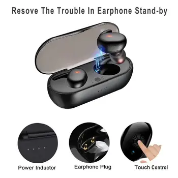 Novo Y30 TWS Brezžične Slušalke Stereo Hi-fi Bluetooth 5.0 Slušalke IPX5 Nepremočljiva 3D Stero Gaming Slušalke Polnjenje Box Čepkov