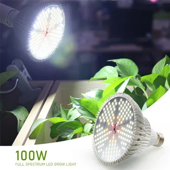 LVJING 100W LED Rastlin Raste Svetlobe E27 Celoten Spekter led Rastlin, ki rastejo Sijalka Ffs za Rastlinsko Cvetenja Hydroponic Šotor Polje