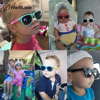 Otroci Otrok Polarizirana sončna Očala Fantje Dekle Otroka Nezlomljiv Silikonski Varnost sončna Očala UV400 Očala Otrok Oculos z Škatle