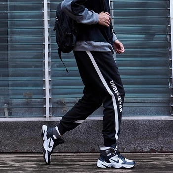 SingleRoad Mens Sweatpants Moški Modni 2020 Črni Strani Prugasta Joggers Hip Hop Japonski Ulične Hlače Harem Hlače Za Moške