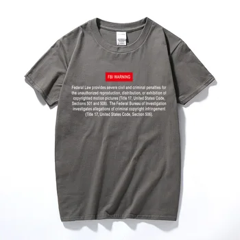 Mens T Srajce Moda FBI Opozorilo Natisnjeni T-shirt Smešno Pismo Design Moški Tshirt Bombaža, Kratek Rokav Tee Shirt Homme
