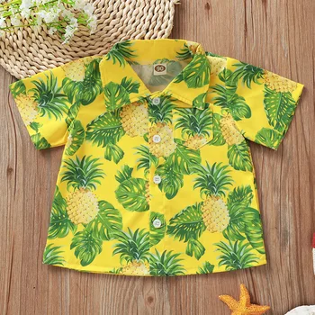 2020 Novih Otroci Oblačila Dekle, Fant Srajce Plaži Na Havajih Počitnice Slog Kratek Rokav Vrhovi Majica Poletje Baby Fantje Bluzo