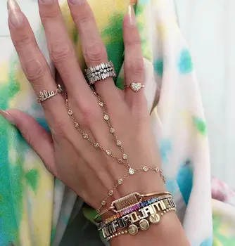 2021 Visoko qulality občutljivo tlakovane sijoče drobne okrogle oblike moda prst nakit ljubko dekle ženske elegance zlata barva zapestnice