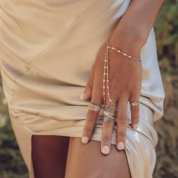 2021 Visoko qulality občutljivo tlakovane sijoče drobne okrogle oblike moda prst nakit ljubko dekle ženske elegance zlata barva zapestnice