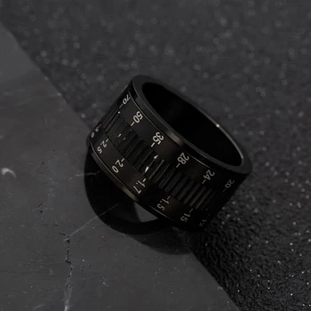 Vroče Prodaje Vrtljiv Objektiv Fotoaparata 12 mm Obroči Titan iz Nerjavečega Jekla Obroči Za Trendovski Moški Nakit 2020