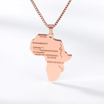 Anniyo Afriki Zemljevid, Ogrlico, Obesek za Ženske, Moške, Zlata Barva Etiopski Nakit Trgovini Afriške Zemljevidi Hiphop Ogrlica Dropshiping