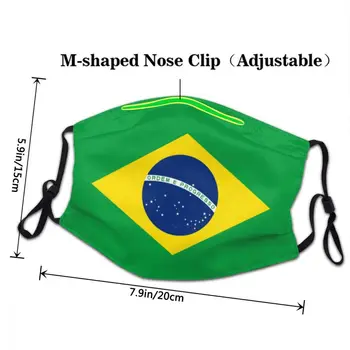 Brazilija Zastavo Masko Proti Prahu Nastavljiv Masko Zaščitni Pokrov Moški Ženske Respirator Usta Žarilna