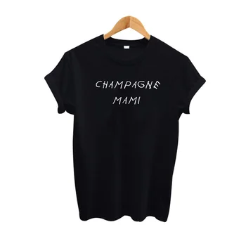 Smešno Tee Majica Cool Darila za Drake Ljubitelje Ženske Harajuku T-Majice Črna Bela Velikost 2XL Šampanjec Mami T-shirt