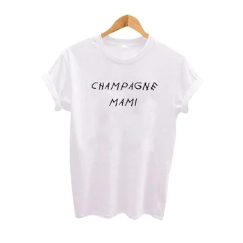 Smešno Tee Majica Cool Darila za Drake Ljubitelje Ženske Harajuku T-Majice Črna Bela Velikost 2XL Šampanjec Mami T-shirt