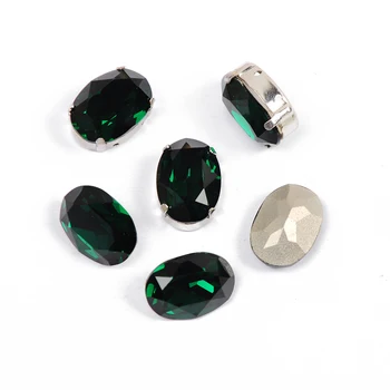 YANRUO 4120 Ovalne Smaragdno Fancy Steklene Kroglice Diamond Šivanje Okrasnih Steklenih DIY Znanja Okraski Nevihte Nastavitev