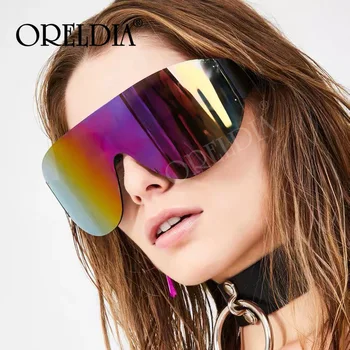 Moda Prevelik sončna Očala Goggle Ženske, Nove Luksuzne Ogledalo Rimless sončna Očala Za Moške Barvita Retro Jasno Objektiv Odtenki UV400