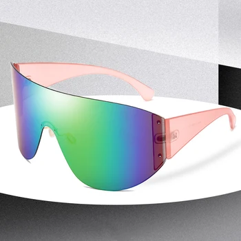 Moda Prevelik sončna Očala Goggle Ženske, Nove Luksuzne Ogledalo Rimless sončna Očala Za Moške Barvita Retro Jasno Objektiv Odtenki UV400
