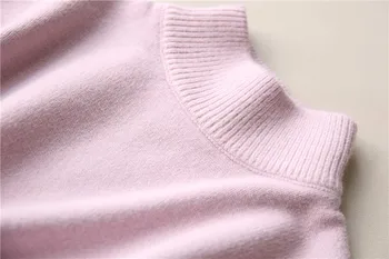 Ženske, puloverji in puloverji Pomlad jesen fashion ženske kratek turtleneck brez rokavov design kratke plesti pulover vrhovi