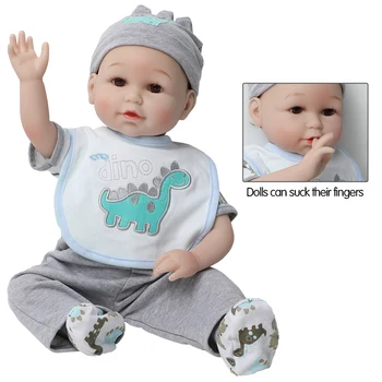 56 CM 22-palčni Novorojenček Rodi Lutke Otroka Silikonski Mehko Krpo Telo malčka fantje Lutka Za Otrok Moda Bebes Prerojeni baby Doll in medved