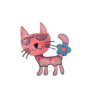 Luštna Mačka Broške Zatiči Za Dekleta Darilo Roza Emajl Risanka Živali Broška Pin Klasična Moda Otroke Nakit Dodatki 2019