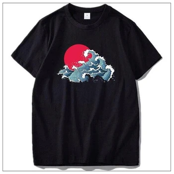 2020 Japonski moški t-shirt kratek rokav Kitajski slog Tiskanja vzorec bombaž osebno t-shirt moda za moške