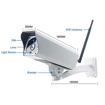 1080P Sončne IP Kamera 2MP Brezžičnega omrežja Wi-fi Varnostni Nadzor Nepremočljiva Prostem Kamere IR Nočno Vizijo Sončne Energije HD Kamera