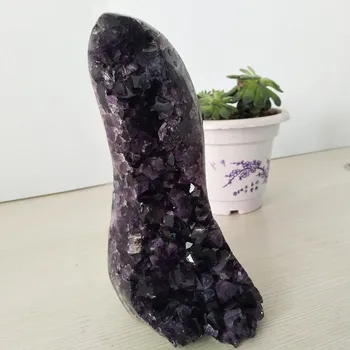 Visoka kakovost Urugvaj kamen ametist geode quartz crystal grozdov doma dekor zaslon amethyste pierre naturelle