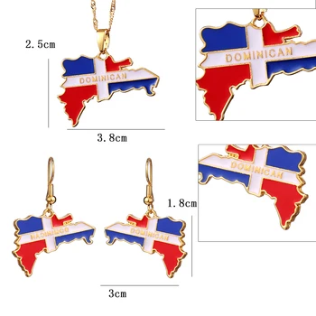 Ethlyn Republika Dominikanska Zemljevid &Zastavo, Obeski, Uhani, Ogrlice Nakit Državi Simbolična Darila S277