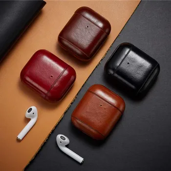 Primeri Za Apple AirPods Bluetooth Brezžične Slušalke Usnja Kritje Vrečko Za Letalski Stroki 1/2 Kritje Luksuzni Polnjenje Box S Kavljem