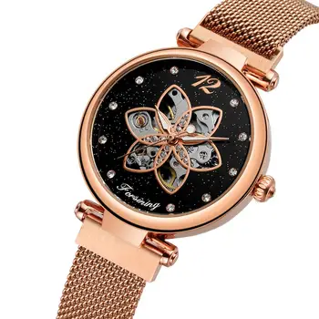 Forsining Ženska Watch Top Blagovne Znamke Luksuzni Ustvarjalne Diamond Ženski Watch Automatic Mehanski Vodotesen Svetlobni Očesa Ura