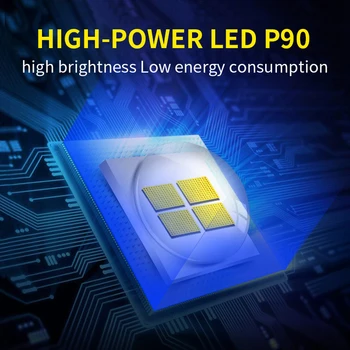 Močna LED Svetilka 3pcs XHP90 Taktično Svetilko SuperXHP50 USB Polnilne Linterna Vodotesna Svetilka Ultra Svetla Luč 30W